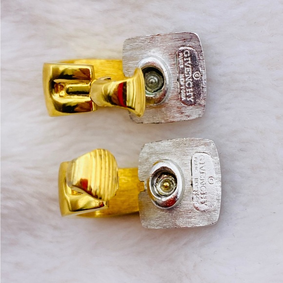 Authentic Givenchy Rhinestone gold and silver tone clip earring - Picture 8 of 10